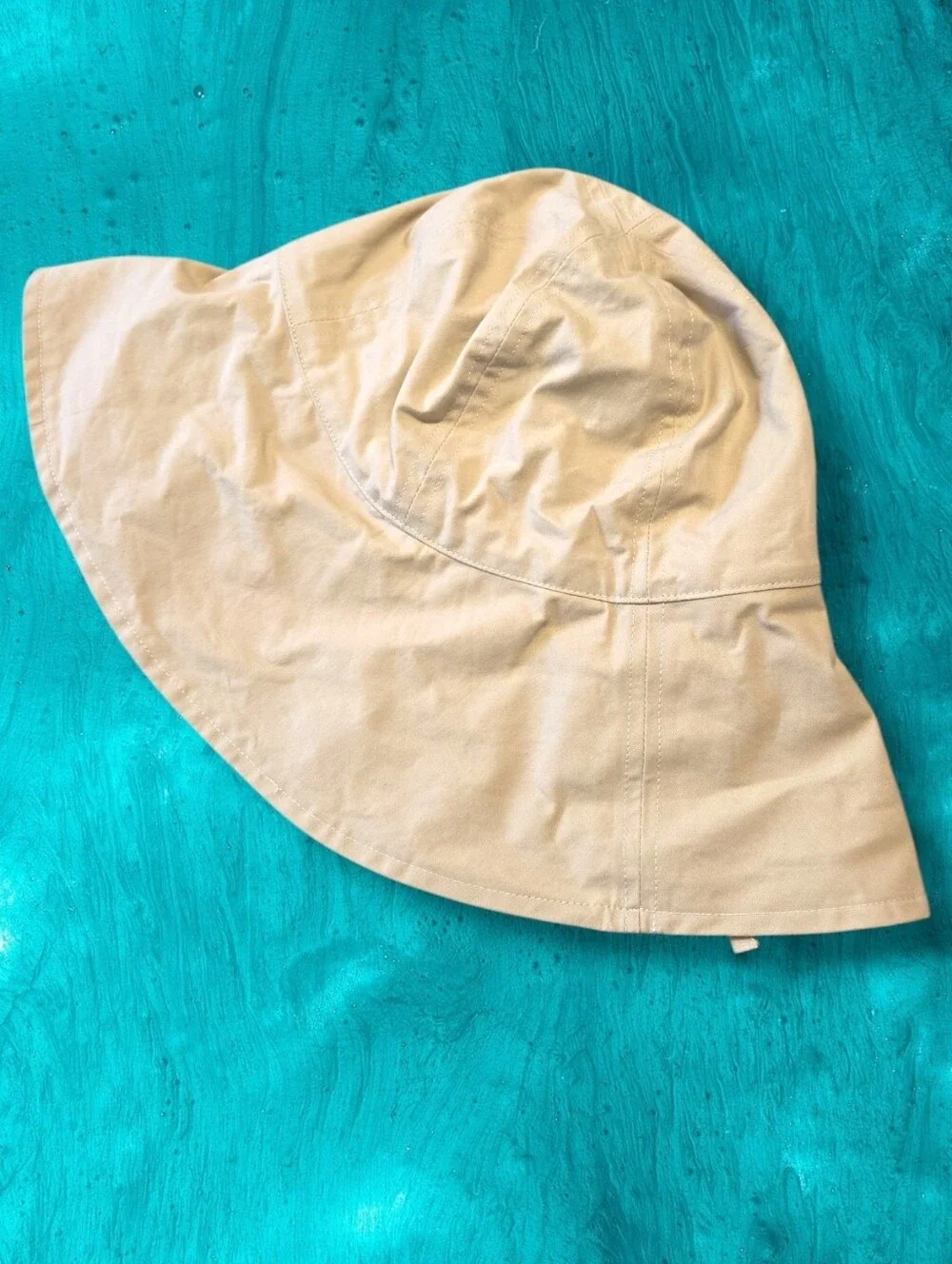 Cawley British Dry Oilskin Sunhat in Natural Wide Brimmed Summer Beach Cotton